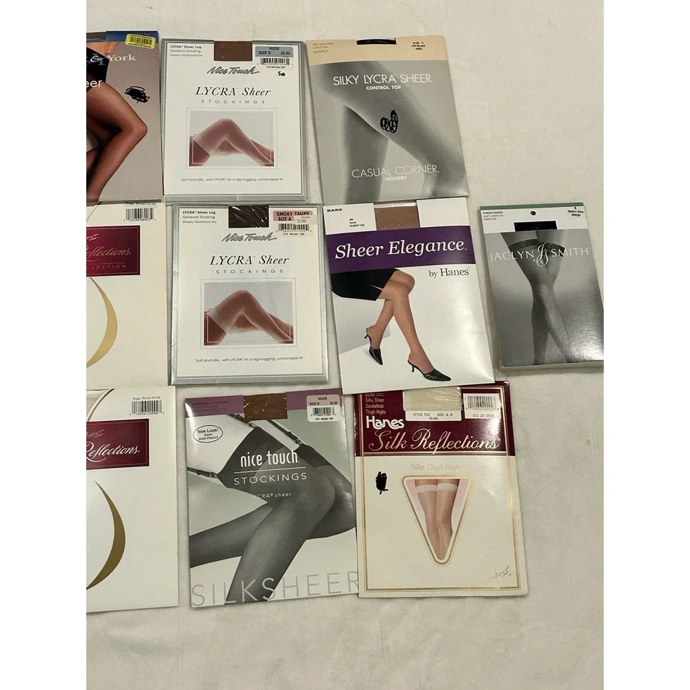 VTG Pantyhose Silk Reflections Tights Lot of 13 Various Colors‎ & Sizes